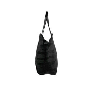 Fendi handbag silver canvas leather black